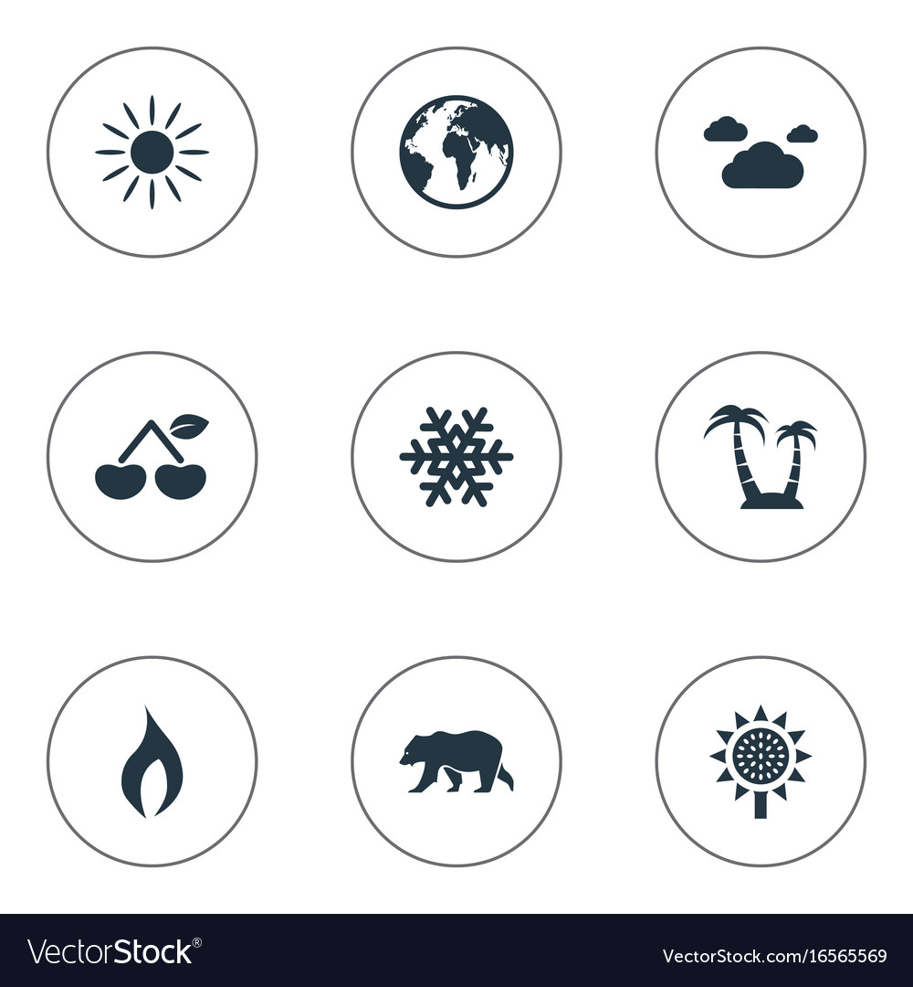 Set of simple ecology icons