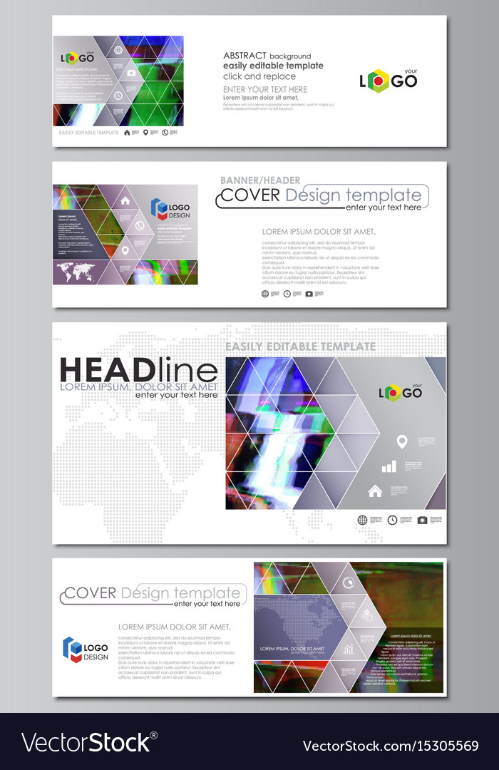 Social Media And Email Headers Set Modern Banners Vector Image