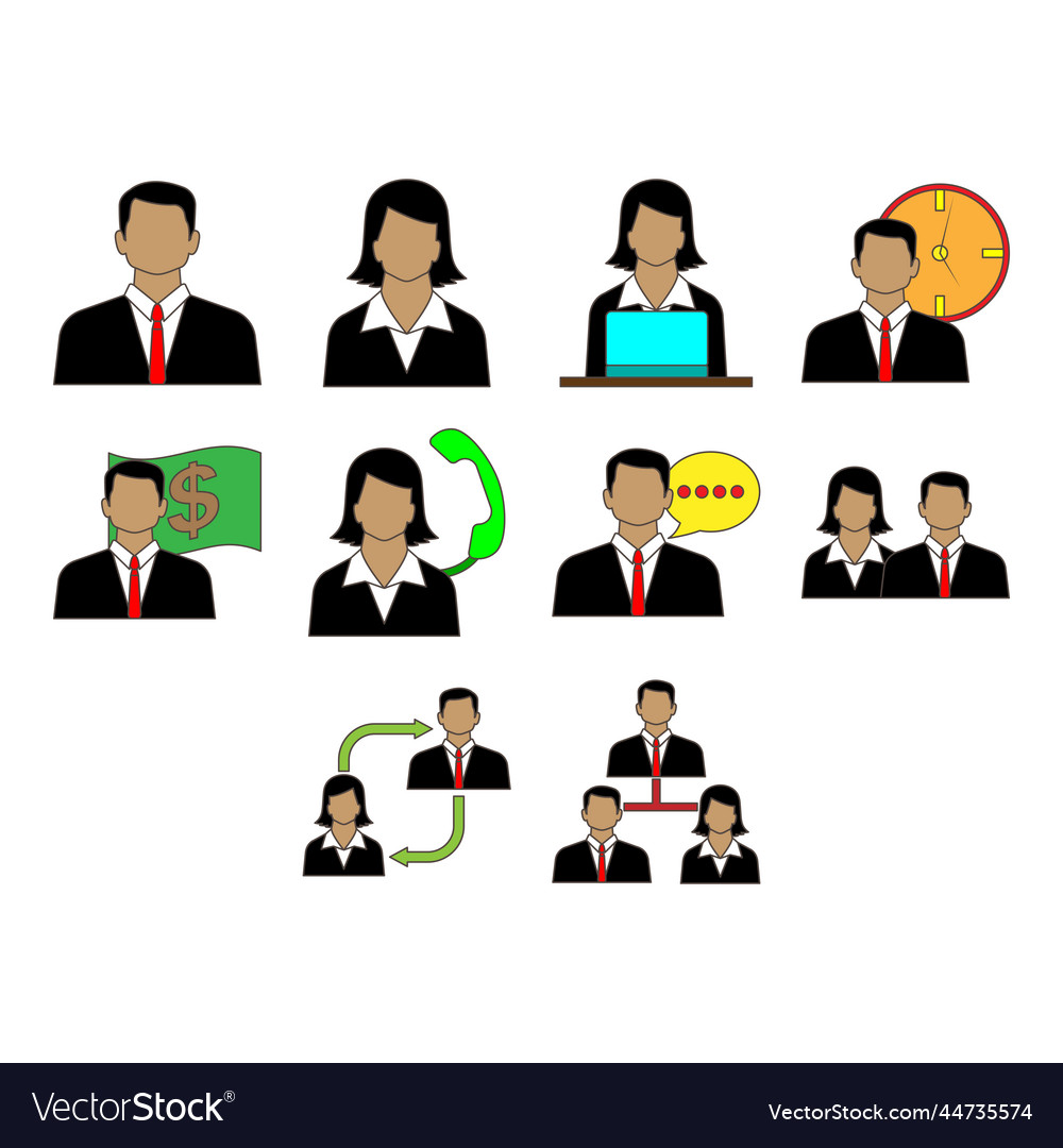 Business people icon set