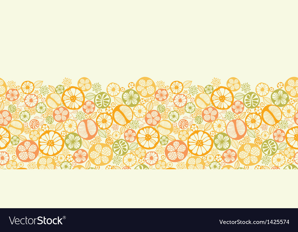Citrus slices horizontal seamless pattern