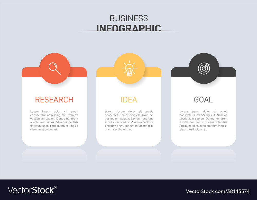 Concept arrow business model with 3 successive Vector Image