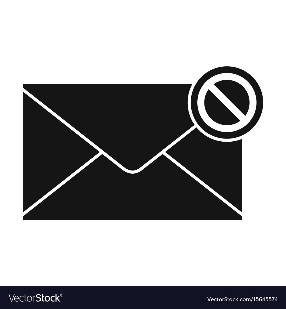 Flat black mail letter icon