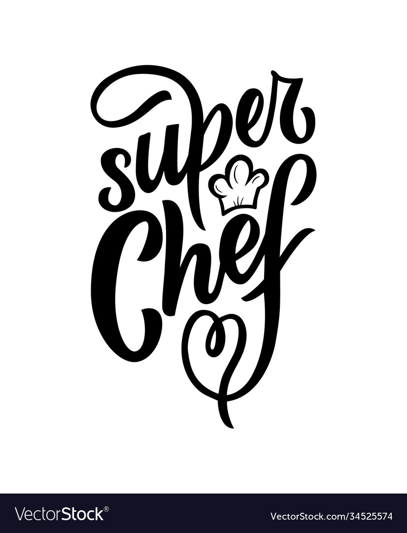 Flat Design Super Chef Logo Royalty Free Vector Image