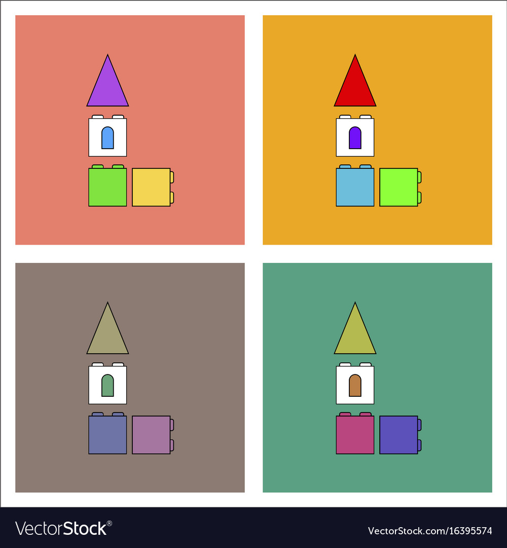 Flat icon design collection children constructor