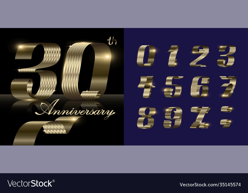 Gold numbers ribbon