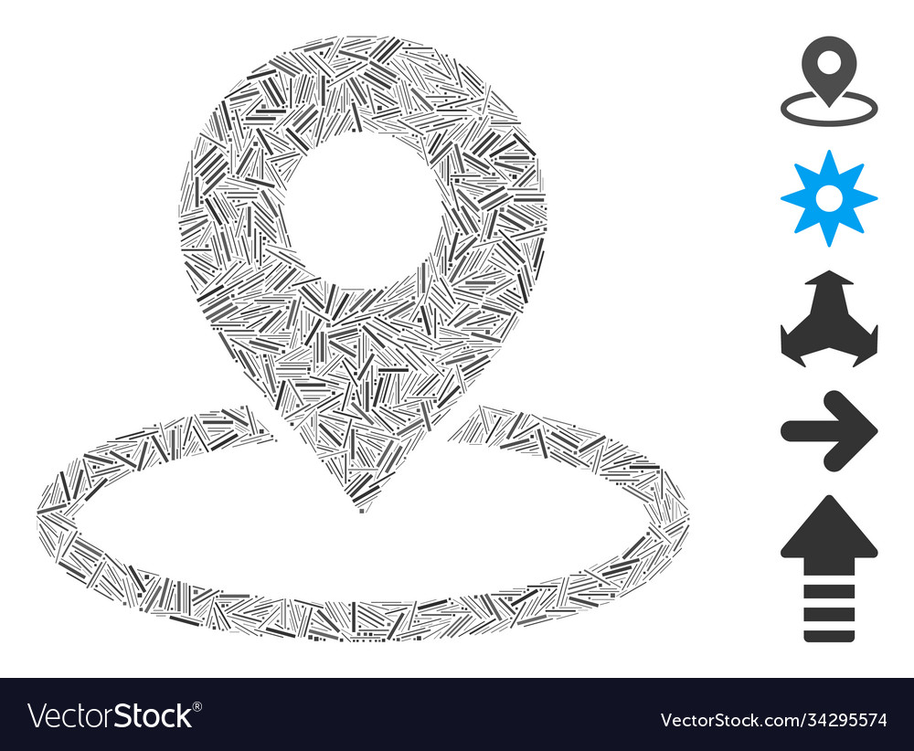 Hatch collage map Marker Standort Symbol vector image Hatch collage map Marker Standort Symbol