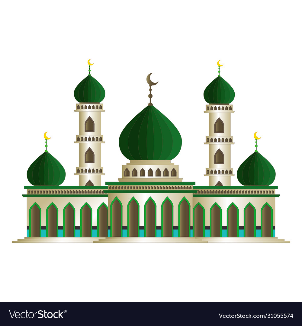 Islamic Mosque Cartoon Isolated Royalty Free Vector Image