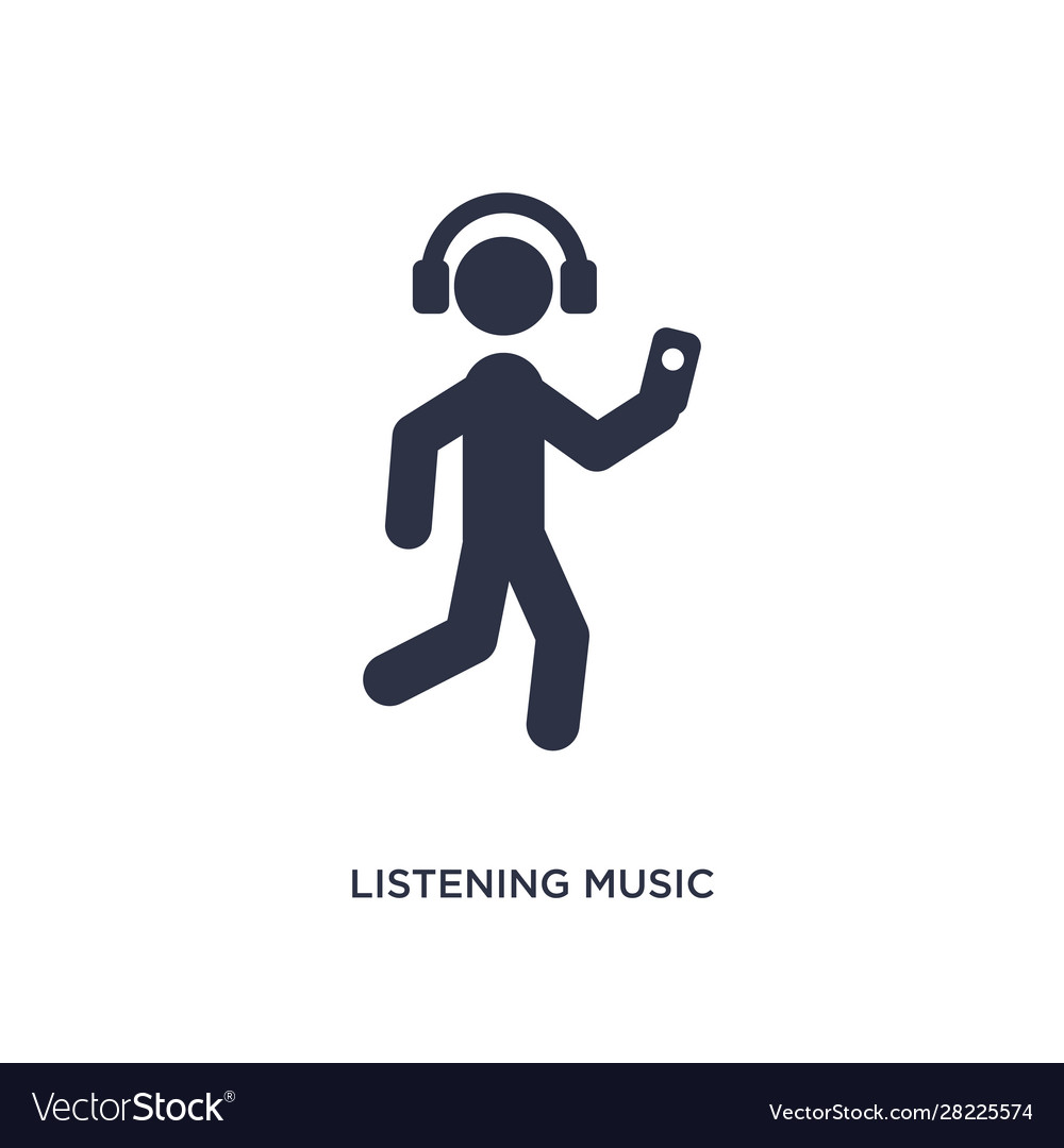 Listening music icon on white background simple Vector Image