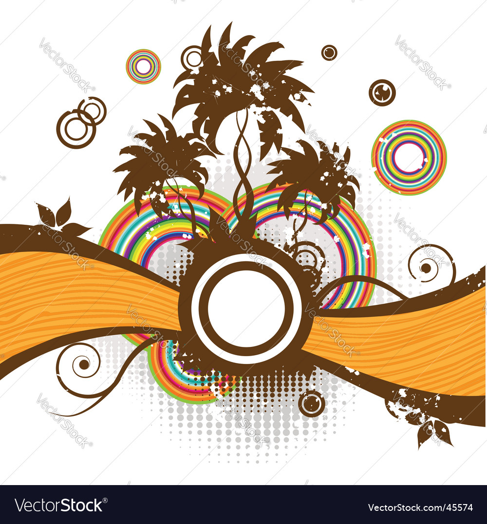 Tropical Summer Frame with Palms