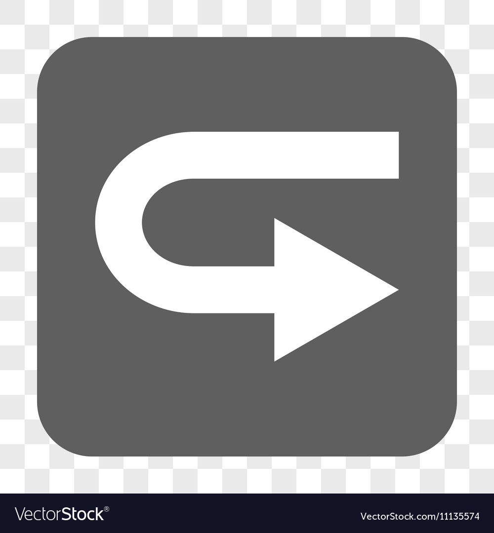 Turn right rounded square button