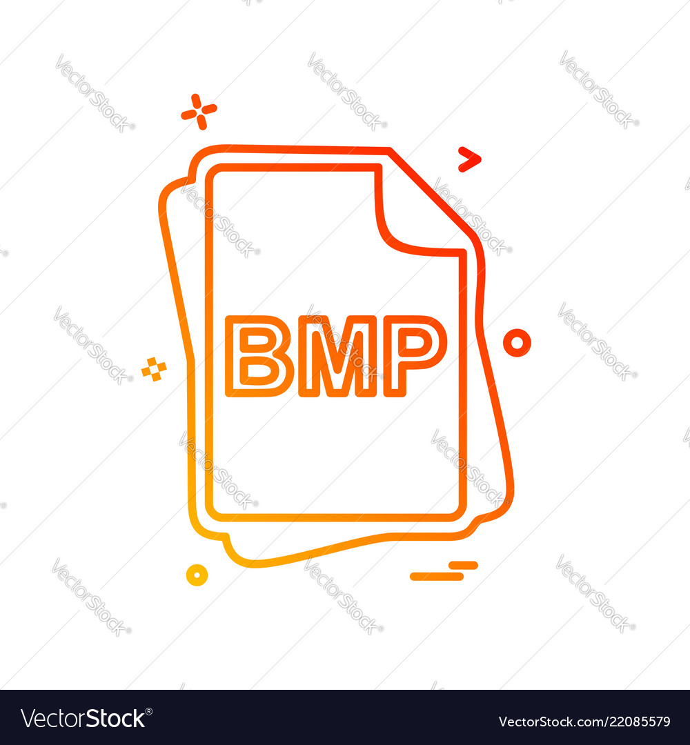 Bmp file type icon design vector image Bmp file type icon design