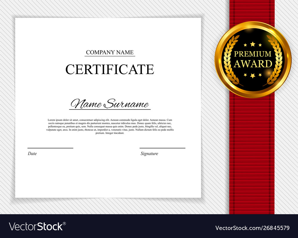 Certificate template background award diploma Vector Image Throughout Winner Certificate Template