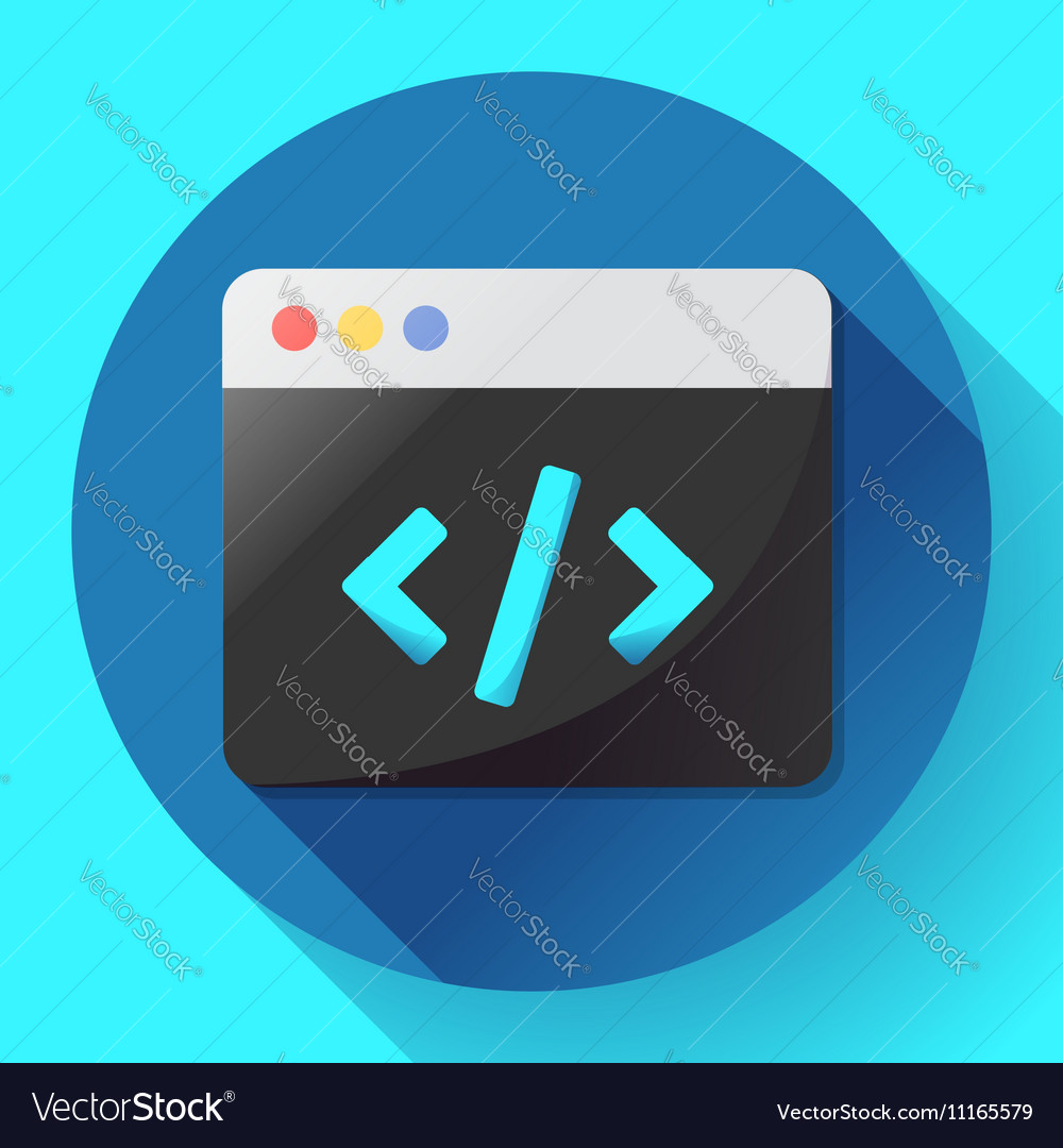 Coding App Icon - Flat Style