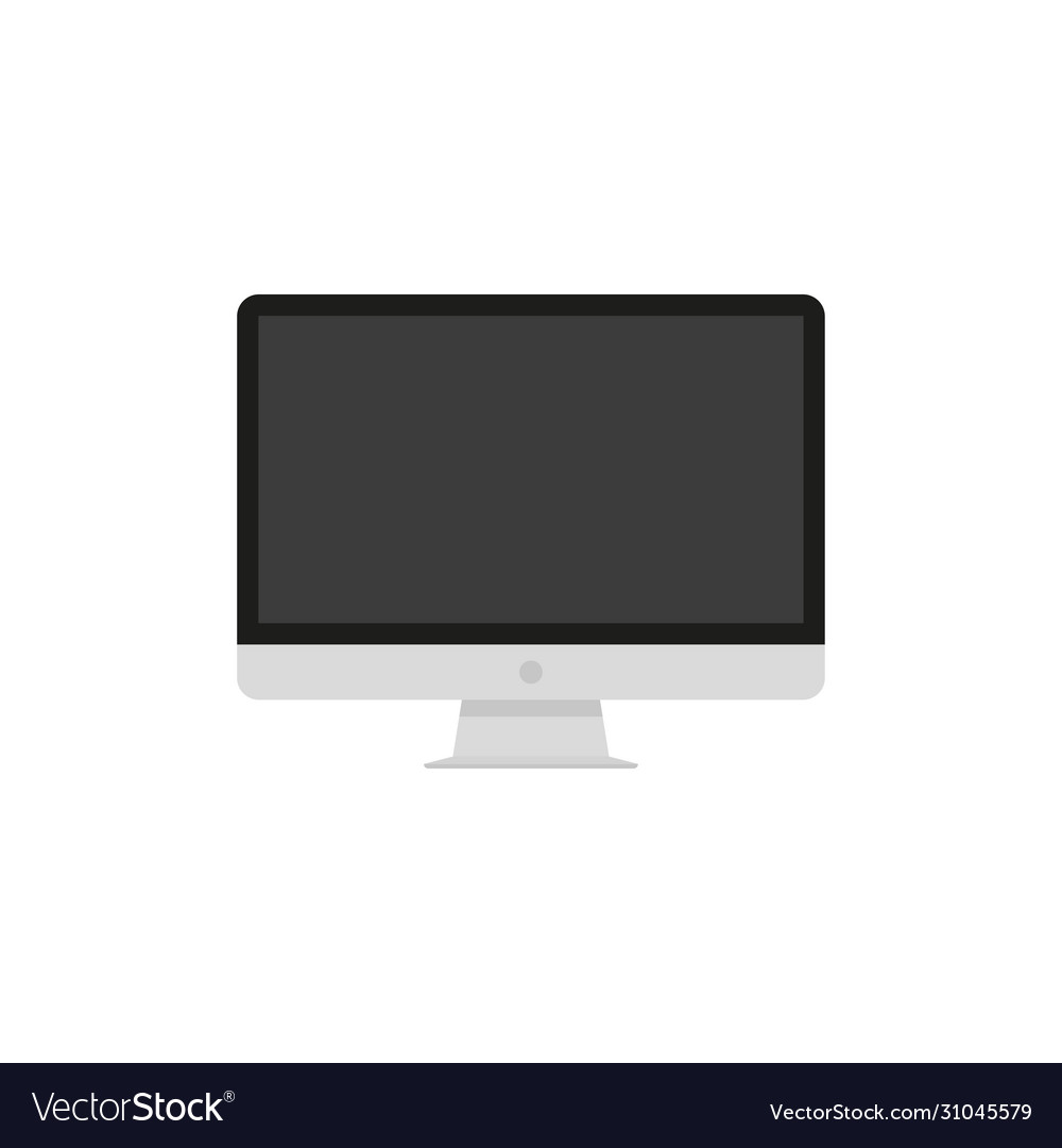 Computer monitor flat image with black