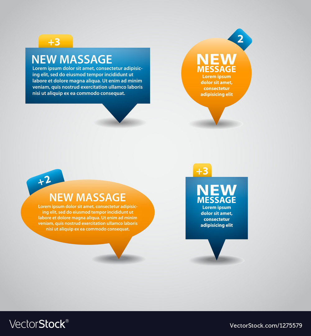 Detailed bubbles new message for web or app