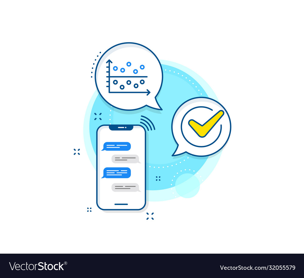 Dot plot graph line icon presentation chart sign vector image Dot plot graph line icon presentation chart sign