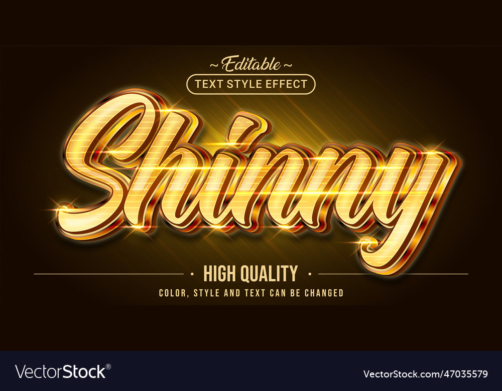 Editable text style effect - shinny gold