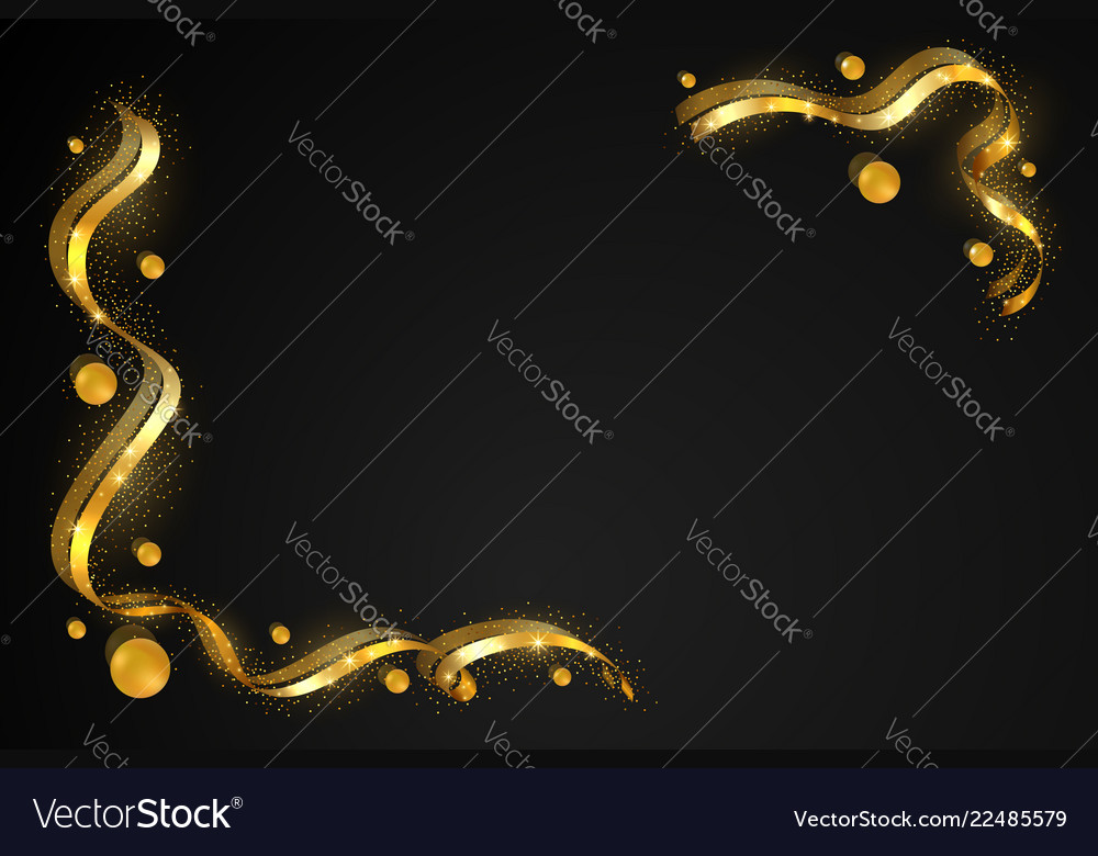 Gold Ribbon Frame Golden Serpentine Design Vector Image