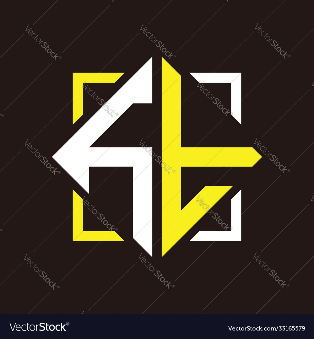 H t initials quadrangle monogram with square