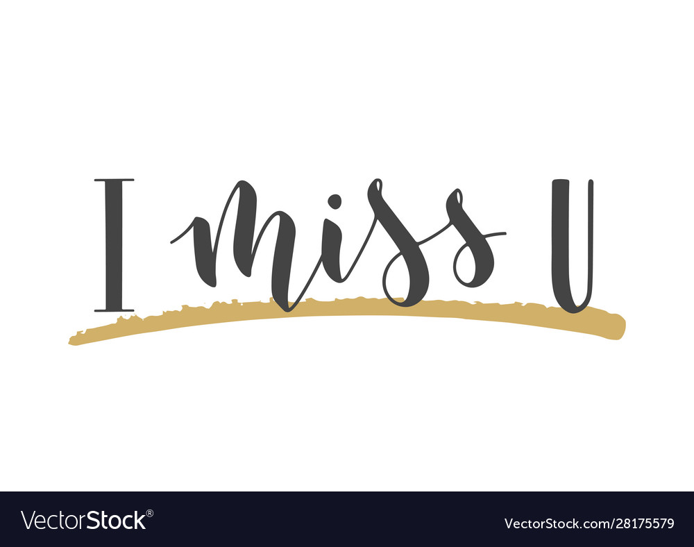 Handwritten lettering i miss u Royalty Free Vector Image