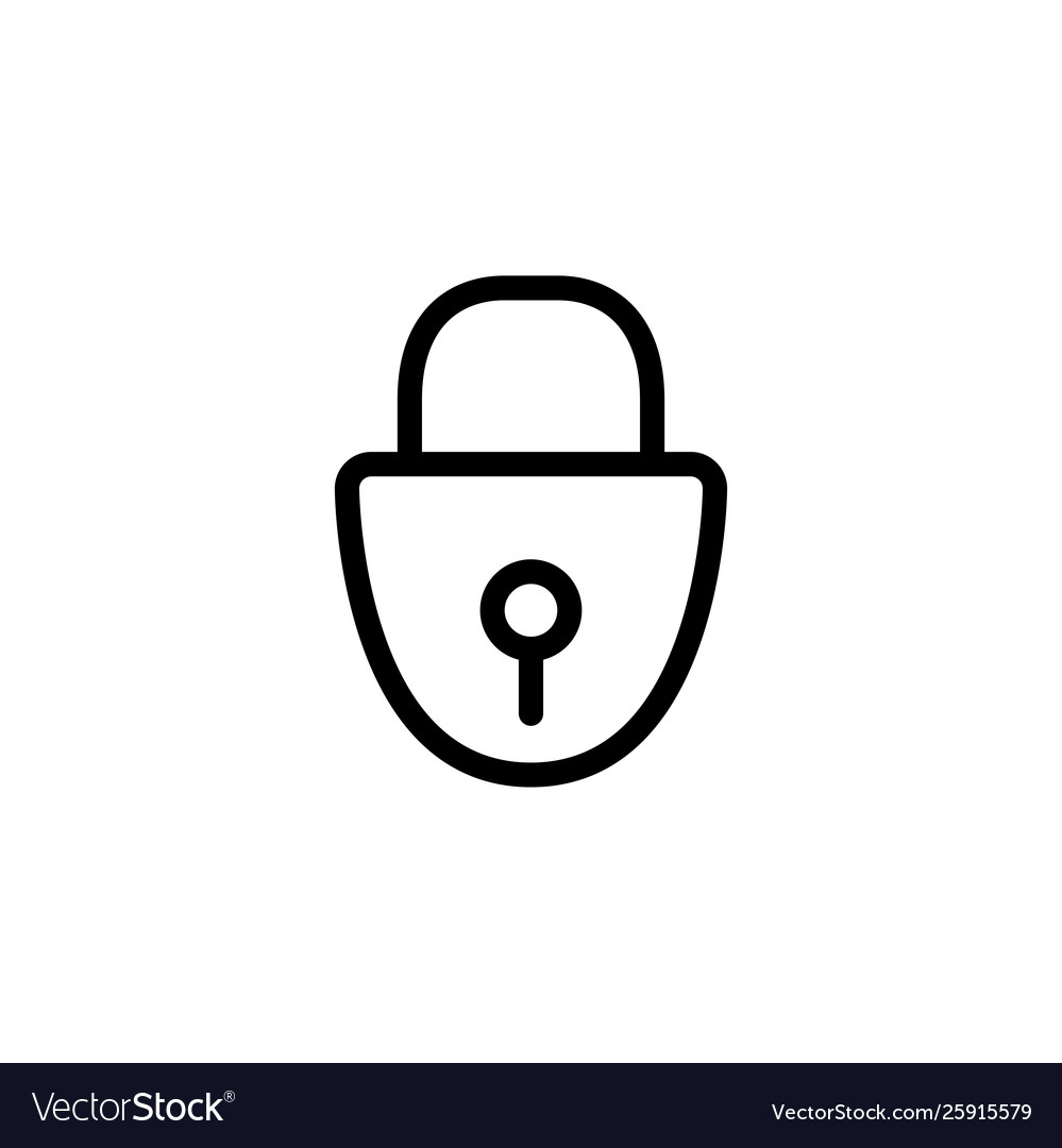 Lock line icon in flat style for app ui websites vector image Lock line icon in flat style for app ui websites