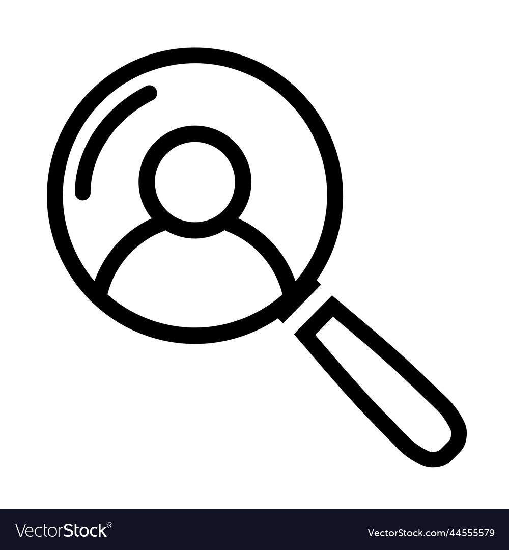 Magnifying glass with man icon search symbol