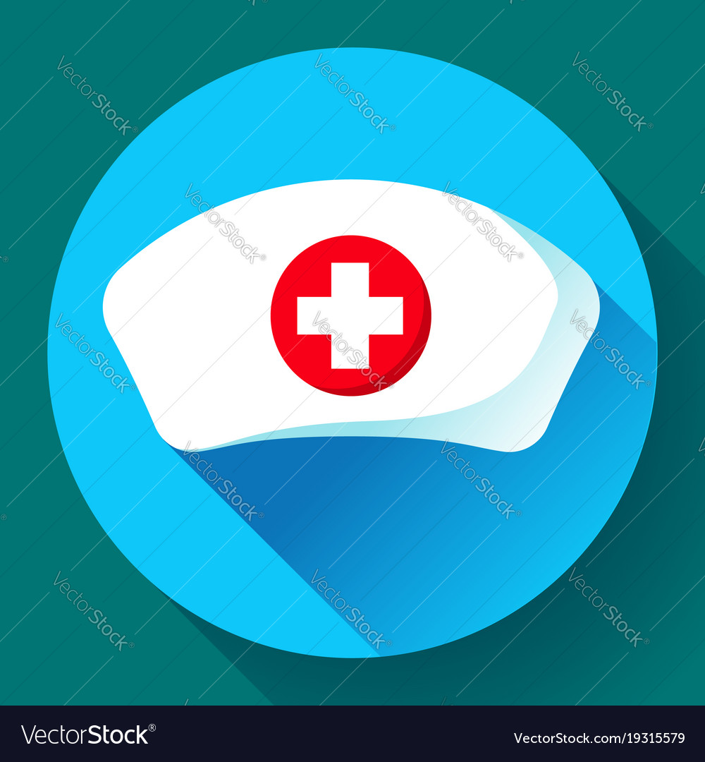 Nurse hat icon flat