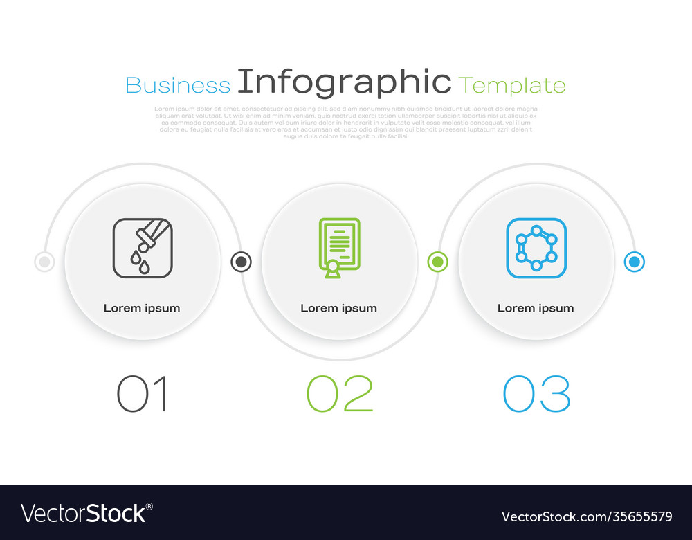 Set line test tube and flask certificate template vector image Set line test tube and flask certificate template