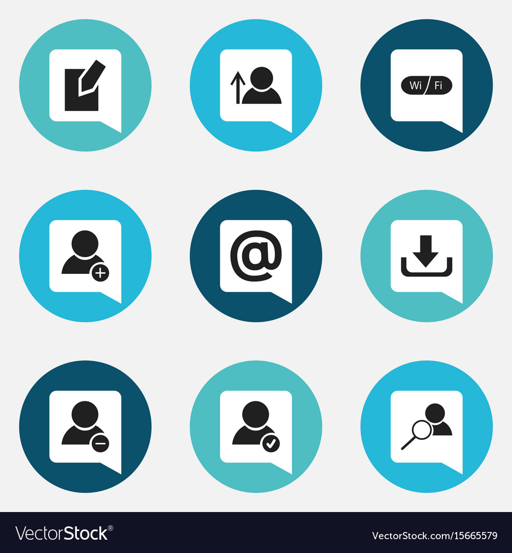 Set of 9 editable web icons includes symbols