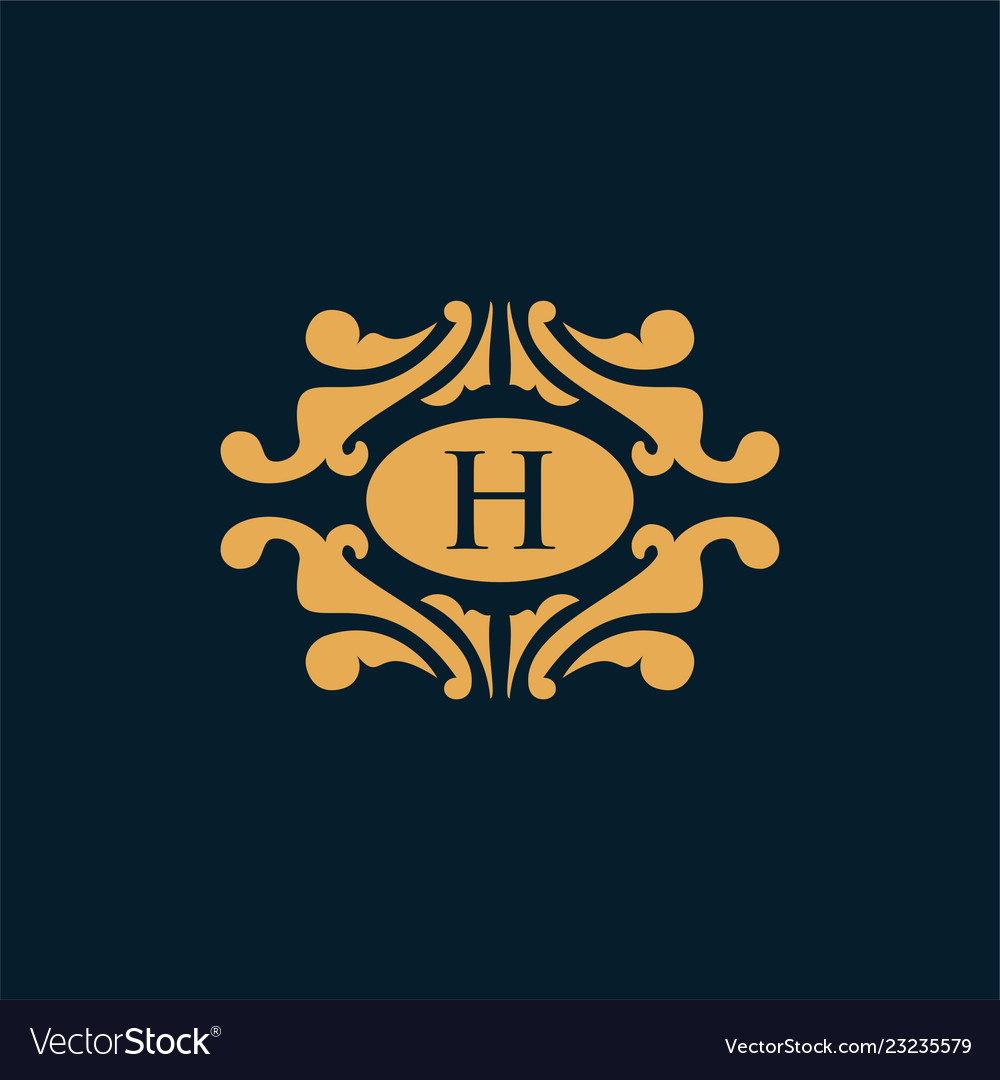 Set of elements in style mono line luxury logo Vector Image