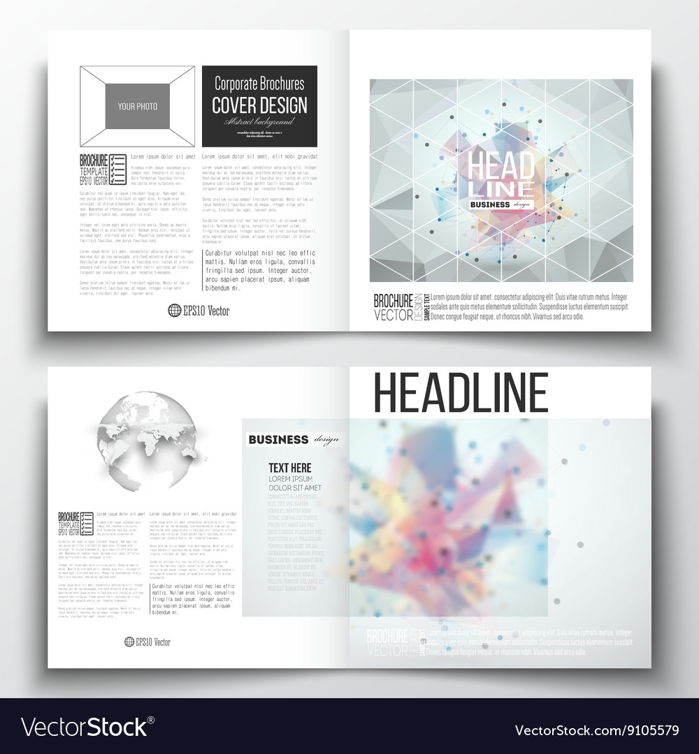 Set of square design brochure template molecular Vector Image