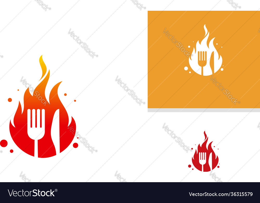 Spicy Food Logo Template Hot Food Fire Logo Vector Image 0547