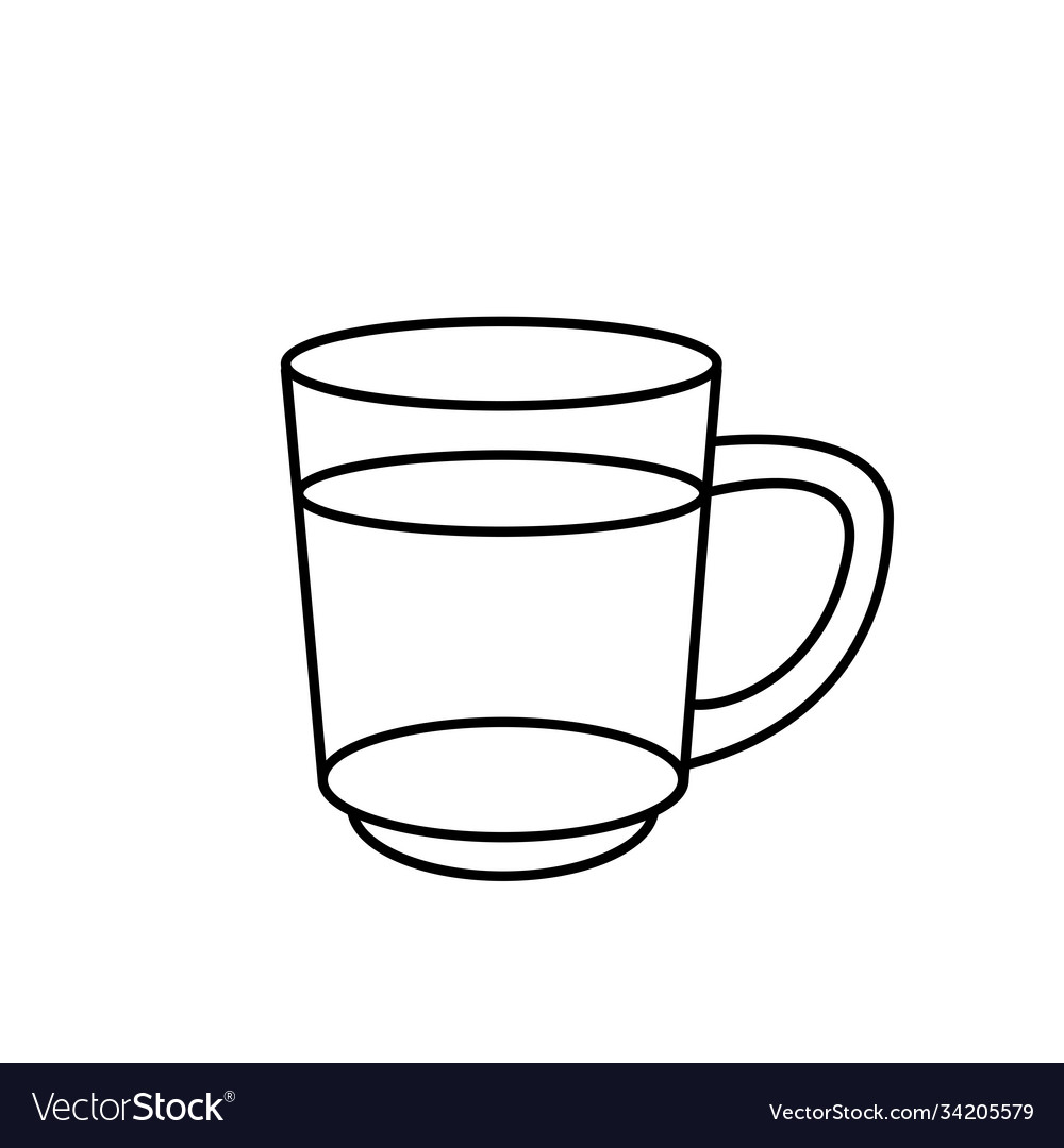 Tea glass line style icon design