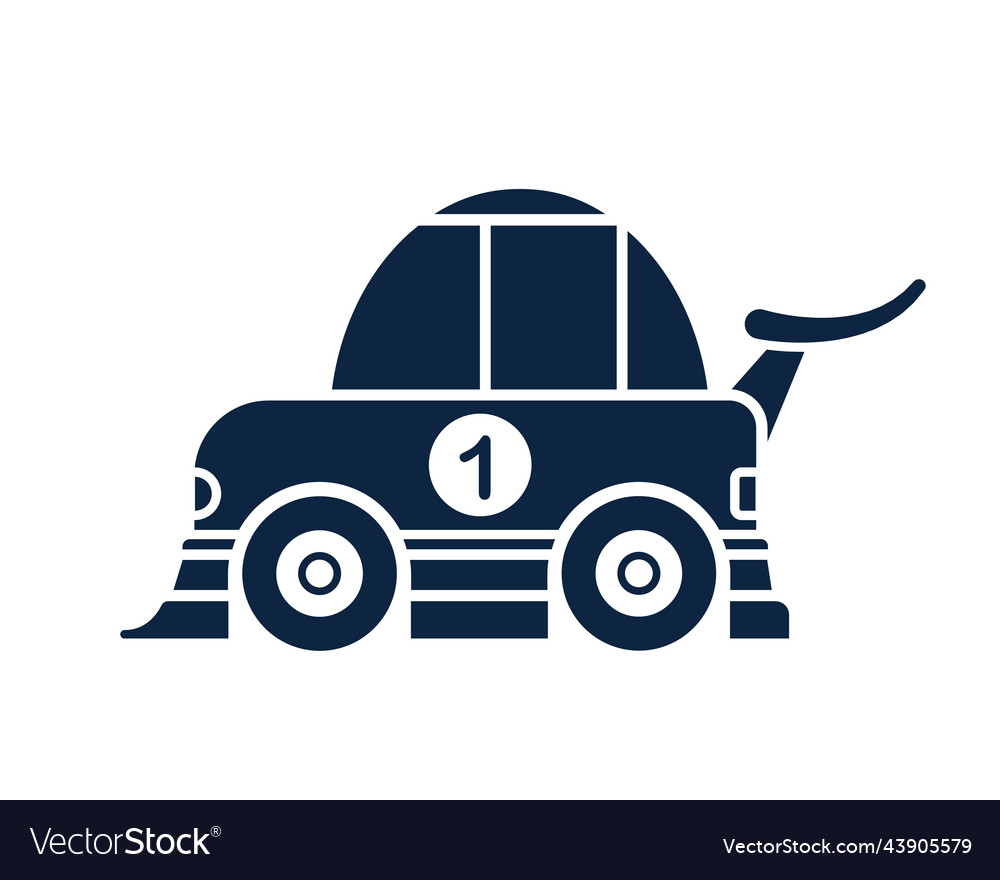 Toy sports car silhouette icon