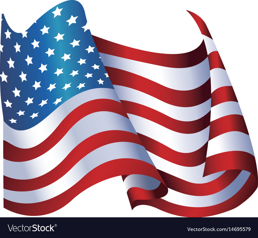 United states of america flag waving glossy symbol