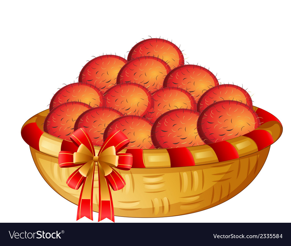 A basket fruits Royalty Free Vector Image - VectorStock