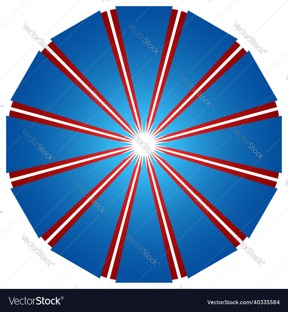 Abstract circle with overlapping spokes geometric vector image Abstract circle with overlapping spokes geometric