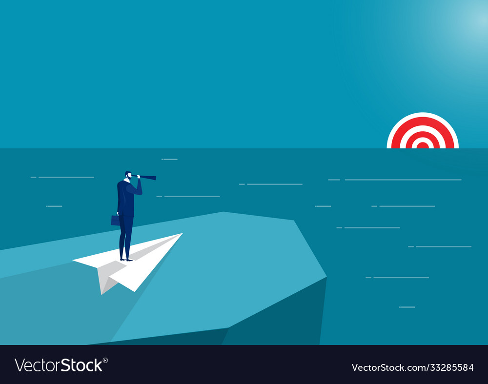 Businessman with Binoculars - Goal Seeking