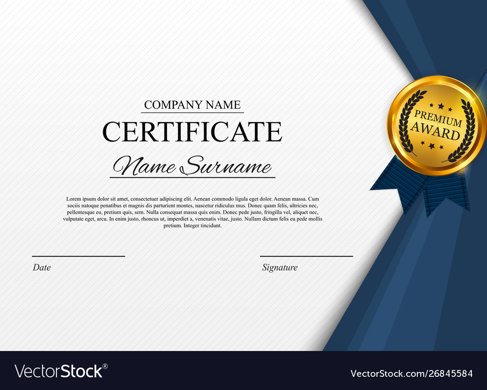 Certificate template background award diploma Vector Image Throughout Template Of Share Certificate