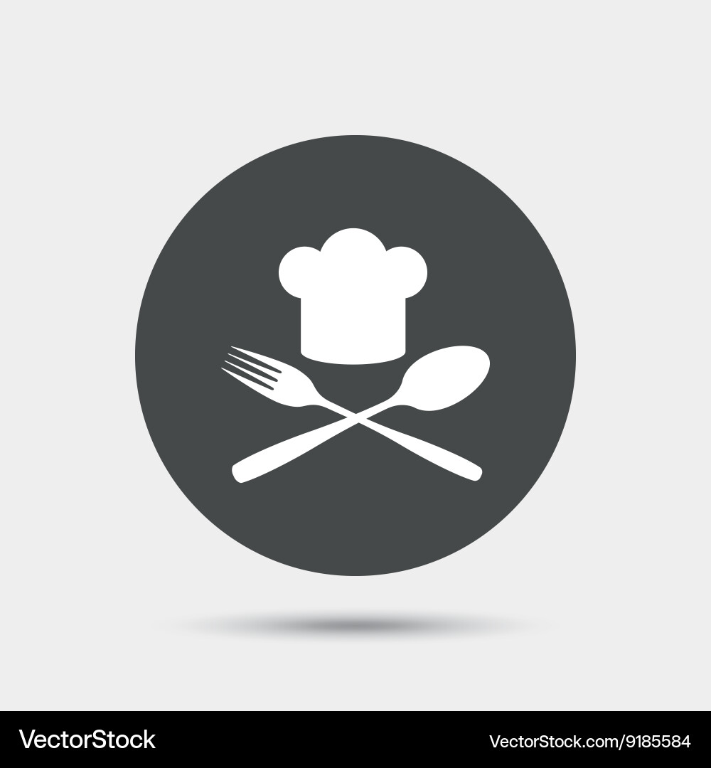 Chef hat sign icon cooking symbol Royalty Free Vector Image