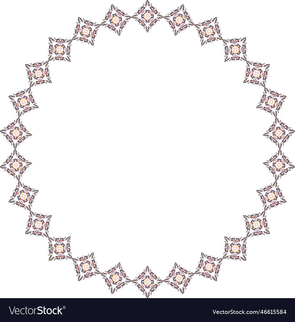 Decorative round frame with floral pattern Vector Image