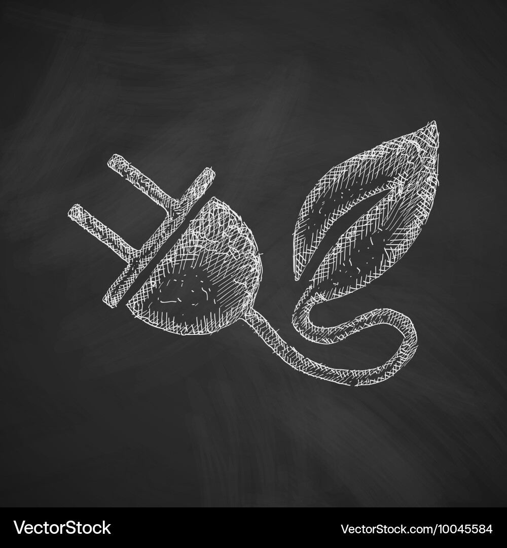 Eco plug leaf icon Royalty Free Vector Image - VectorStock
