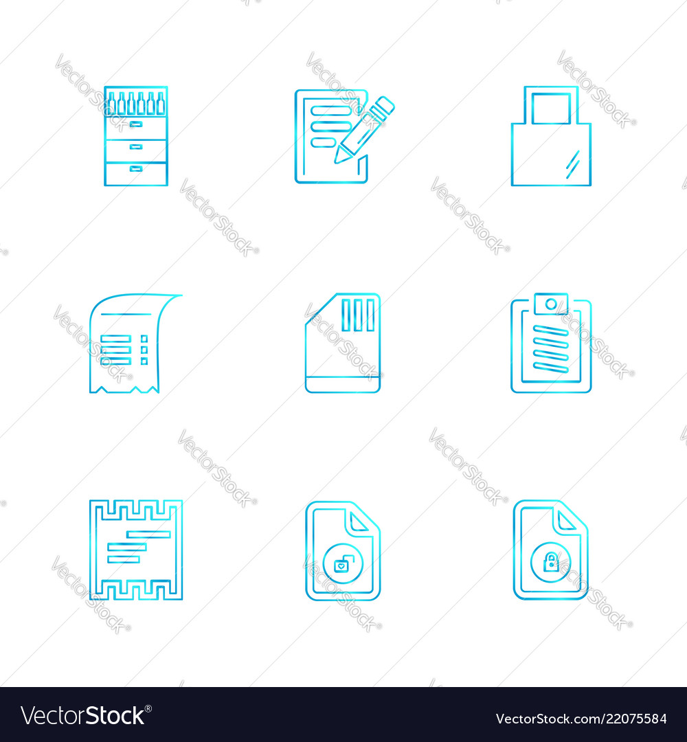 Files document clipboard write eps icons set