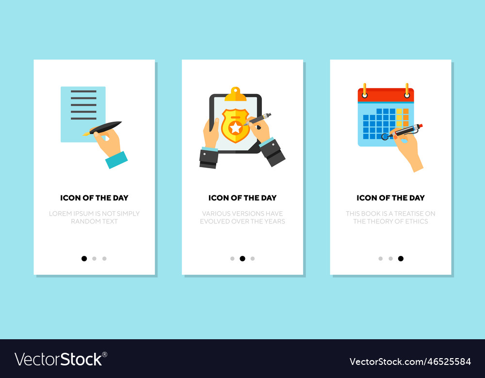 Filling form flat icon set