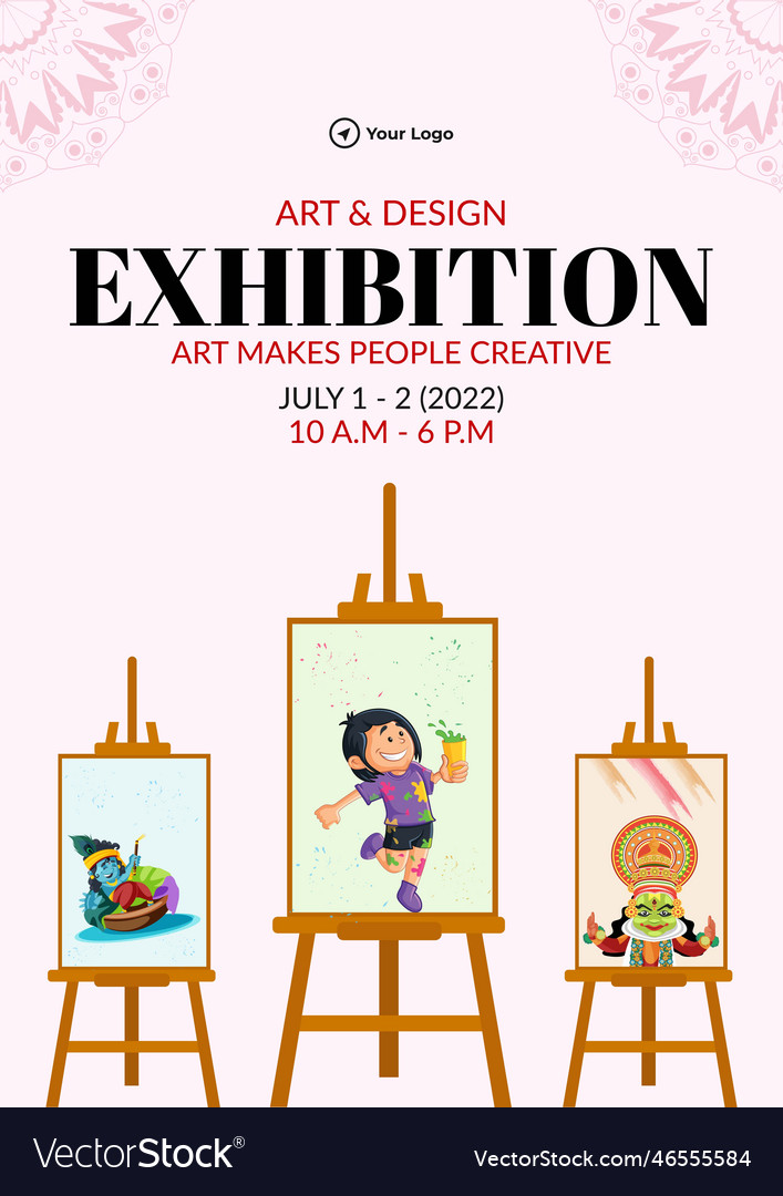 Flyer design of art and design exhibition template