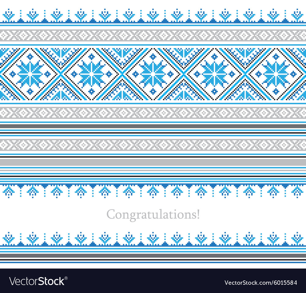 Greeting card with ethnic ornament pattern