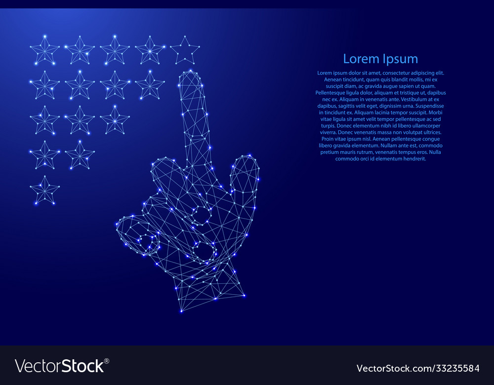 Hand man with index finger putting down rating vector image Hand man with index finger putting down rating
