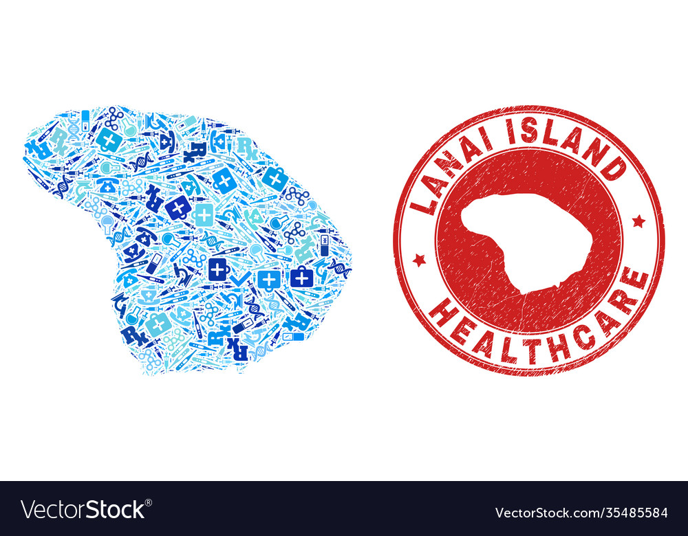 Health care inoculation mosaic lanai island map