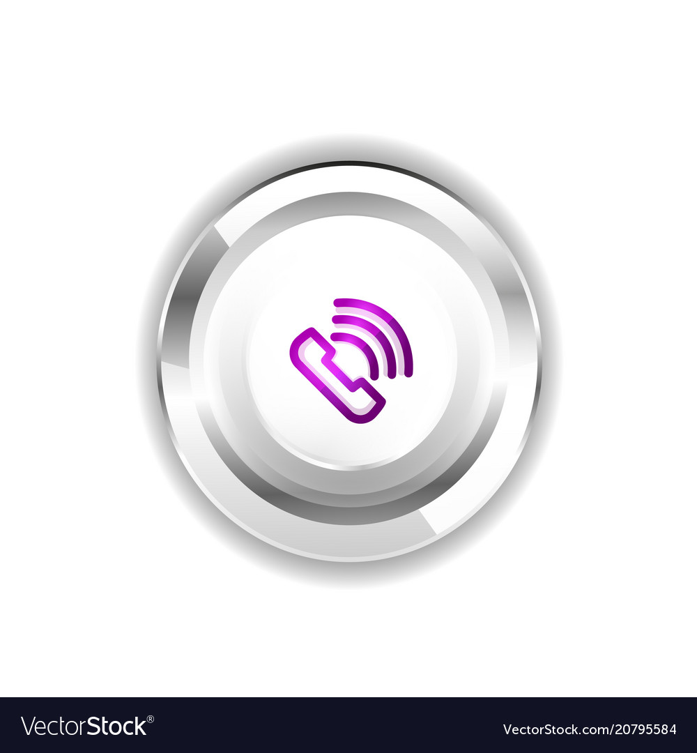 Phone button call support idea vector image Phone button call support idea