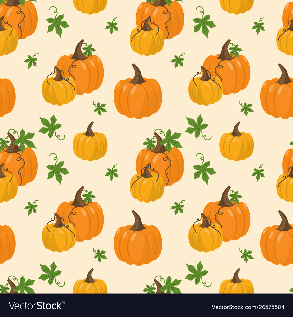 Pumpkin seamless pattern bright